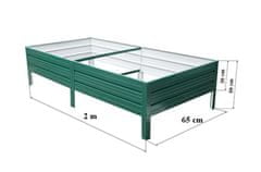 Primaterra Visoka greda AGRO-30 GREEN 65x200x30 cm pocinkano jeklo