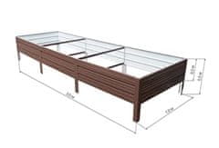 Primaterra Visoka greda GARDEN-30 CHOCO 100x300x30 cm pocinkano jeklo