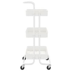 Vidaxl 3-nadstropni kuhinjski voziček bel 42x25x83,5 cm železo in ABS