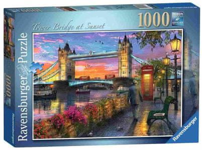 Ravensburger Tower Bridge v sončnem zahodu, 1000 delov