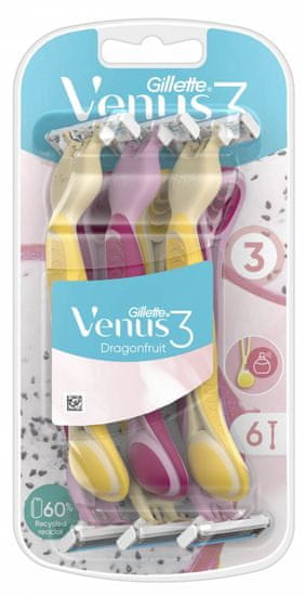 Gillette Britvice Venus 3 Dragonfruit Ready, 6/1