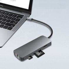 CO2 HUB 8V1 PRIKLJUČNA POSTAJA USB - C HDMI 4K SD ZA MACBOOK PRO / AIR 0106