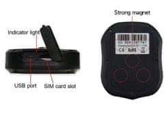 KJB GPS sledilnik za avto na magnet na polnilno baterijo, sledilna naprava za 10-15 dni s gratis sim kartico