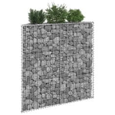 Vidaxl Trapezna visoka greda gabion pocinkano jeklo 100x20x10 cm