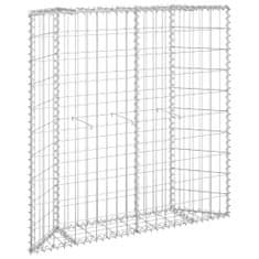 Vidaxl Trapezna visoka greda gabion pocinkano jeklo 100x20x10 cm