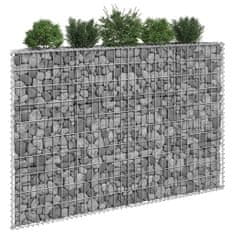 Vidaxl Trapezna visoka greda gabion pocinkano jeklo 150x20x100 cm