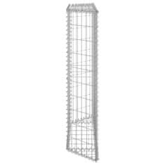 Vidaxl Trapezna visoka greda gabion pocinkano jeklo 100x20x10 cm