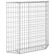 Vidaxl Trapezna visoka greda gabion pocinkano jeklo 100x20x10 cm