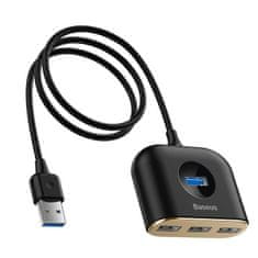 BASEUS Square Round HUB adapter 4x USB, črna