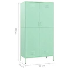 Vidaxl Garderobna omara mint zelena 90x50x180 cm jeklo