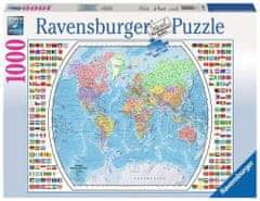 Ravensburger Puzzle Politični zemljevid sveta 1000 kosov