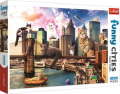 Trefl Puzzle Smešna mesta: Mačke v New Yorku 1000 kosov