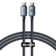 BASEUS Crystal Shine kabel USB-C / USB-C 5A 100W 1.2m, črna