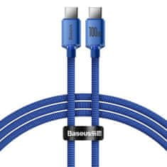 BASEUS Crystal Shine kabel USB-C / USB-C 5A 100W 1.2m, modro