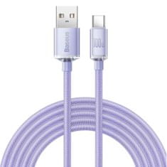 BASEUS Crystal Shine kabel USB / USB-C 5A 100W 2m, vijolična