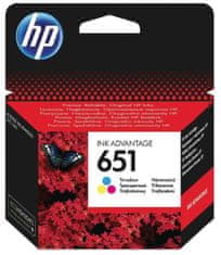 HP kartuša 651, barvna (C2P11AE)