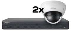 Dahua video nadzorni komplet sistem 16 kanalni IP ultra HD snemalnik + 2x dome kamera 4Mp / vidni kot 93° / nočni domet do 30m / Brezplačna aplikacija za telefon NVR4116HS-4KS2-HDBW1431E-S/2
