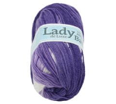 Preja LADY de Luxe BATIK - 100g / 238 m - bela, vijolična