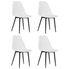 Vidaxl Jedilni stoli 4 kosi bele barve PP