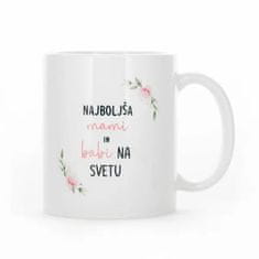 PixiINK Skodelica - Najboljša mami in babi na svetu, bela, keramika