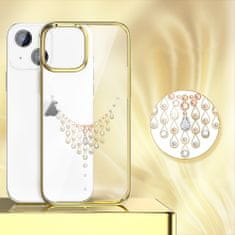 slomart kingxbar sky series luksuzni etui s kristali Swarovski za iphone 13 pro zlati (dev)