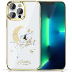 slomart kingxbar moon series luksuzni etui s kristali Swarovski za iphone 13 pro gold (flower)