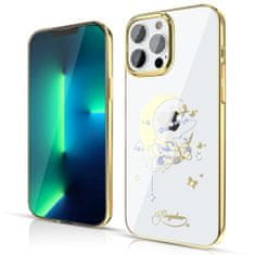 slomart kingxbar moon series luksuzni etui s kristali Swarovski za iphone 13 pro gold (flower)