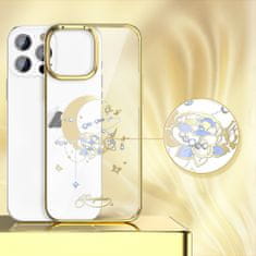 slomart kingxbar moon series luksuzni etui s kristali Swarovski za iphone 13 pro gold (flower)