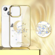 slomart kingxbar moon series luksuzni etui s kristali Swarovski za iphone 13 gold (flower)