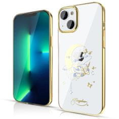 slomart kingxbar moon series luksuzni etui s kristali Swarovski za iphone 13 gold (flower)