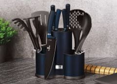 Berlingerhaus Komplet nožev in kuhinjskih pripomočkov v stojalu 12 kosov Aquamarine Metallic Line BH-6249