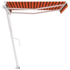 Vidaxl Prostostoječa ročno zložljiva tenda 300x250 cm oranžna/rjava