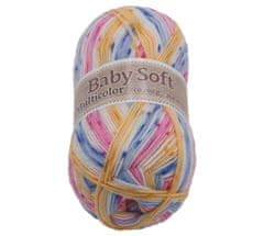 Bellatex Preja BABY SOFT večbarvna - 100 g / 360 m - bela, modra, rumena, roza