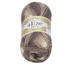 Alize Preja DIVA BATIK - 100 g / 350 m - svetlo bež, temno bež