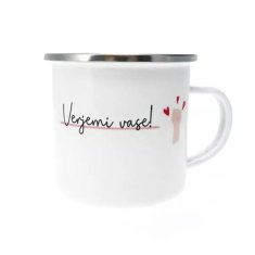 PixiINK Skodelica - Verjemi vase, bela, emajl