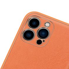 slomart eleganten ovitek dux ducis yolo iz mehkega tpu in pu usnja za iphone 13 pro oranžna