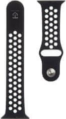 Tactical 164 Double silikonski pas za Apple Watch 1/2/3/4/5/6/7/SE, 42/44/45 mm, črn/bel (2445322)