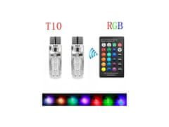 Alum online RGB LED avto žarnice W5W T10 z daljinskim upravljalnikom, 2 kom