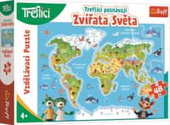 Trefl Puzzle Treflíci spoznaj živali sveta 48 kosov