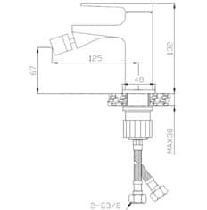 Enoročna kopalniška armatura za bide Alvito Midnight BB-35-014