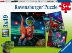 Ravensburger Puzzle Dinozavri v vesolju 3x49 kosov