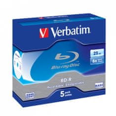 Verbatim BD-R SL medij, 25 GB, 6X, 5 kosov (43715)