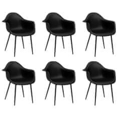Vidaxl Jedilni stoli 6 kosov črne barve PP