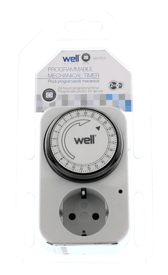 Well Timer analogni , 24H/15min, 16A, 3500W, IP20, bela barva