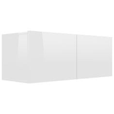 Vidaxl Komplet TV omaric 3-delni visok sijaj bela iverna plošča