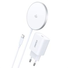 Choetech H047 MagSafe brezžični polnilnik 15W + stojalo + polnilnik USB-C 20W, strieborná