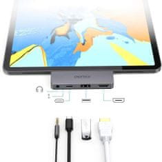 Choetech HUB adapter za Apple iPad Pro USB-C 60W PD, črna