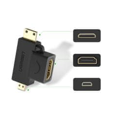 Ugreen adapter Micro HDMI + Mini HDMI / HDMI, črna