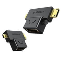 Ugreen adapter Micro HDMI + Mini HDMI / HDMI, črna