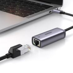 Ugreen CM483 zunanji omrežni adapter USB-C / RJ45, siva